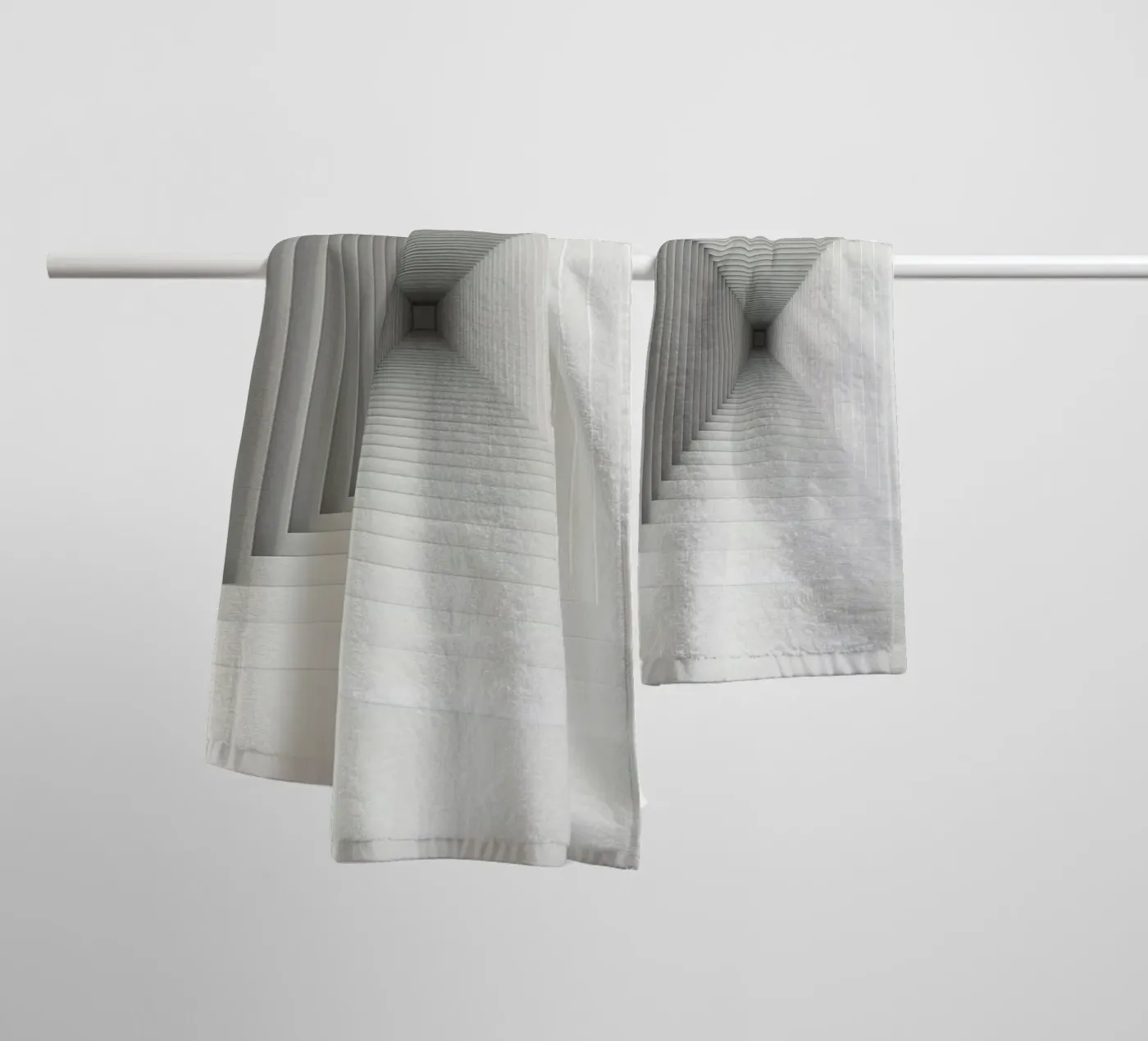 Nested White Square Frames Creating Tunnel Illusion towel by DesignDoodle