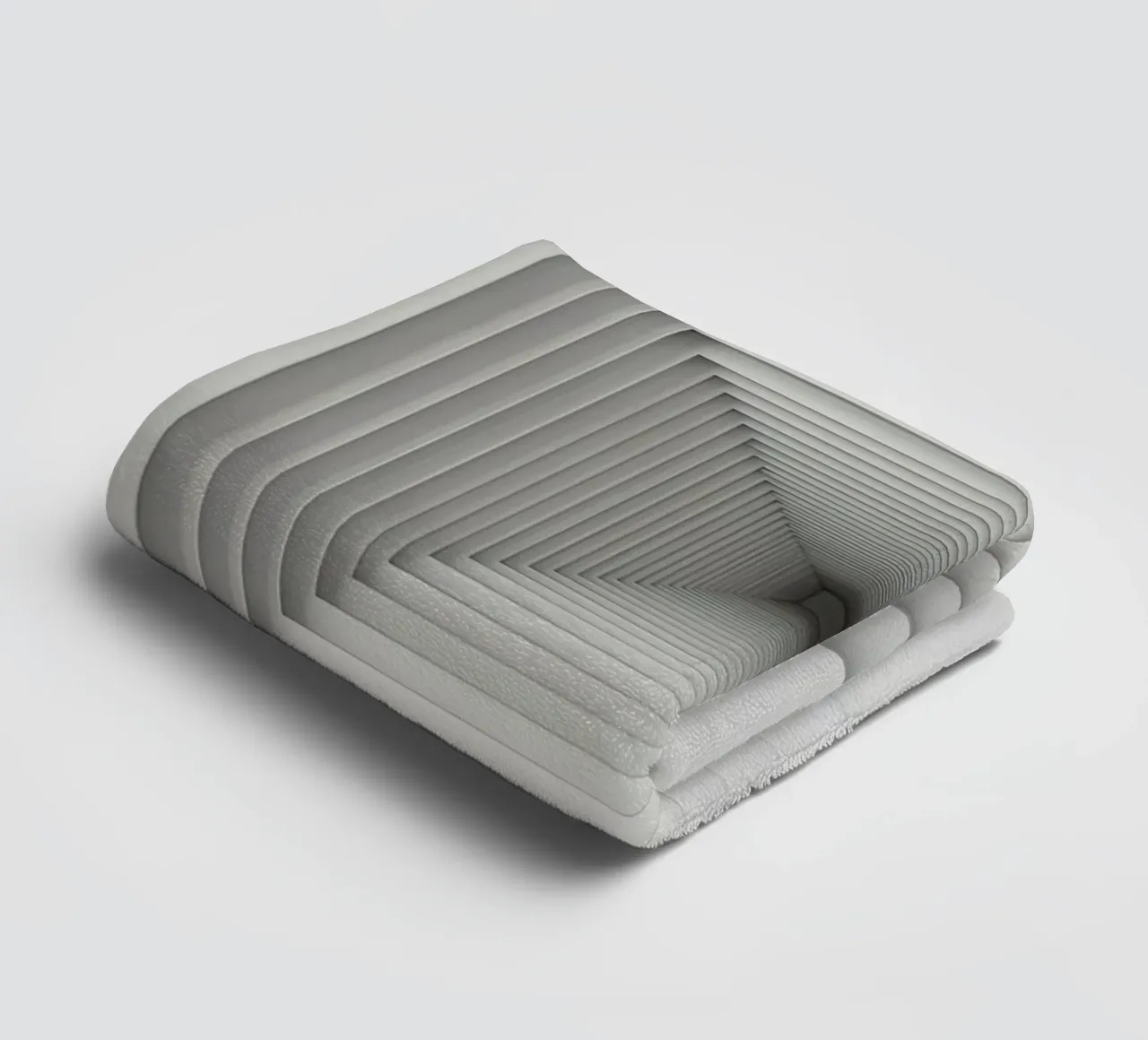 Cadres carrés blancs imbriqués créant une illusion de tunnel serviette de bain de DesignDoodle