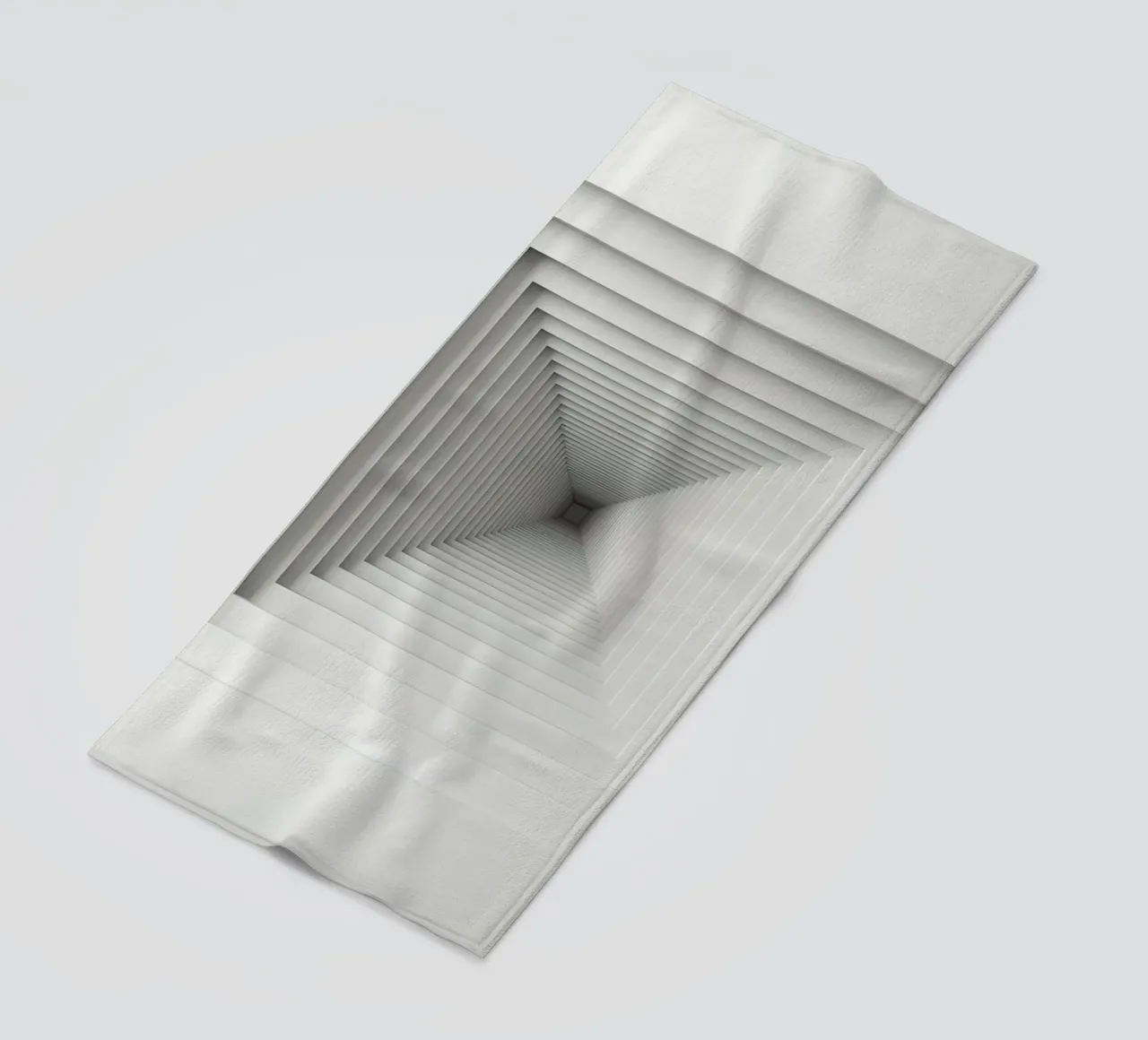 Nested White Square Frames Creating Tunnel Illusion beach towel by DesignDoodle