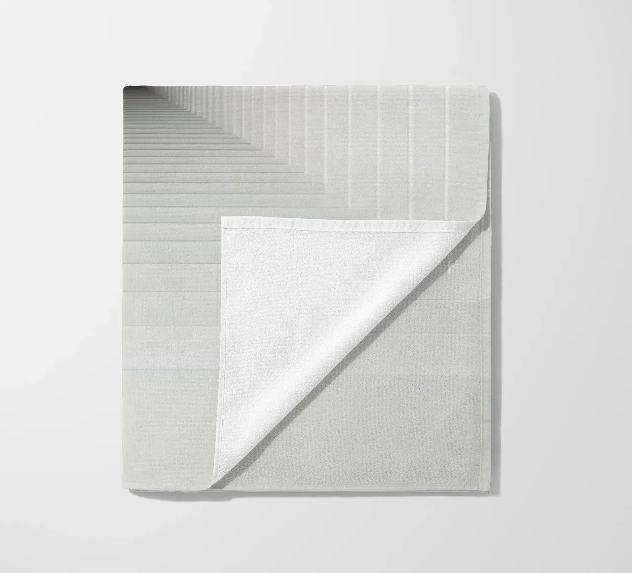 Nested White Square Frames Creating Tunnel Illusion beach towel by DesignDoodle
