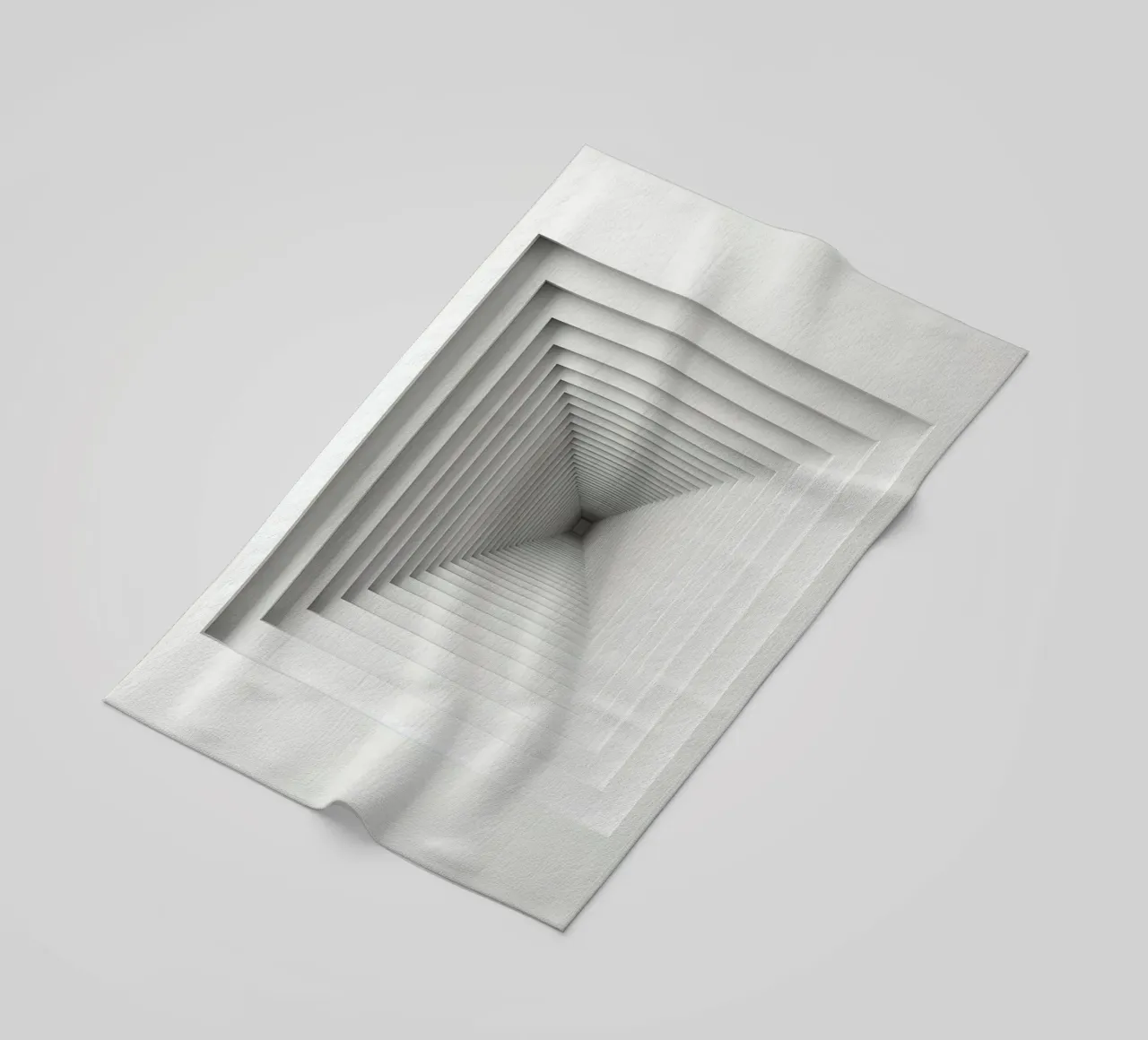 Nested White Square Frames Creating Tunnel Illusion beach towel by DesignDoodle