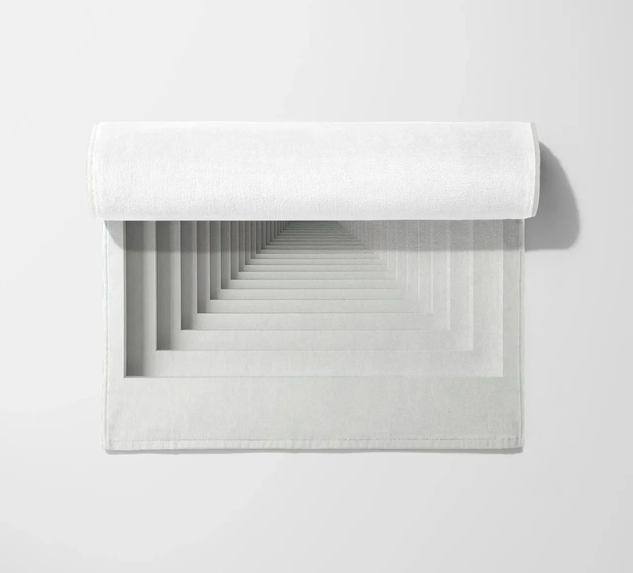 Nested White Square Frames Creating Tunnel Illusion beach towel by DesignDoodle