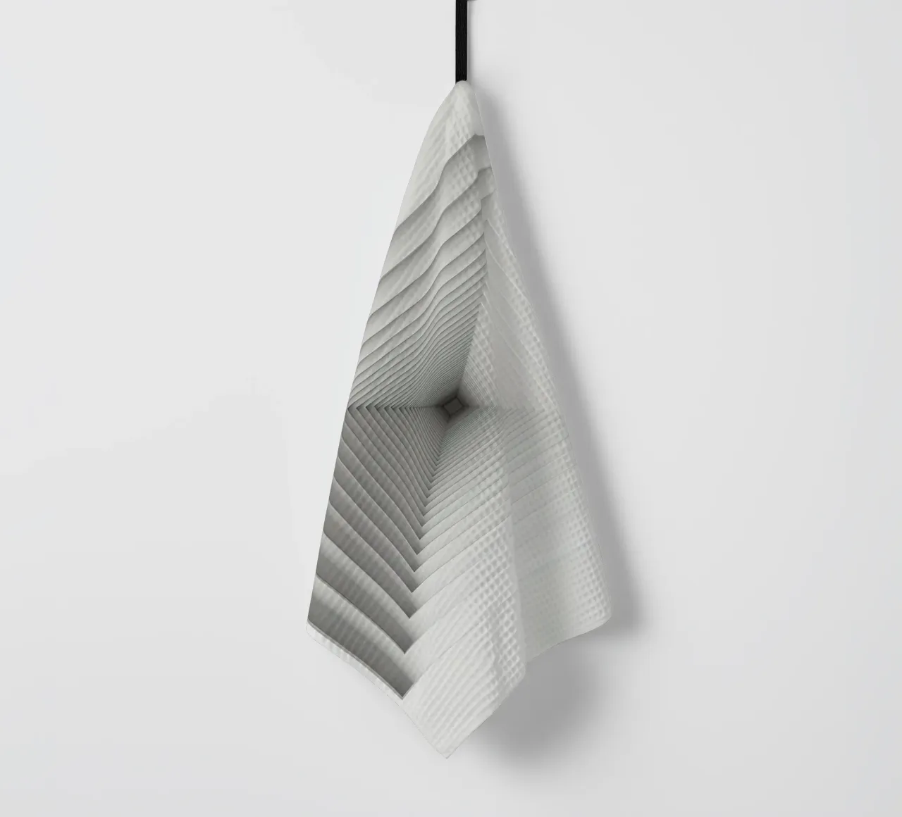 Nested White Square Frames Creating Tunnel Illusion tea towel by DesignDoodle