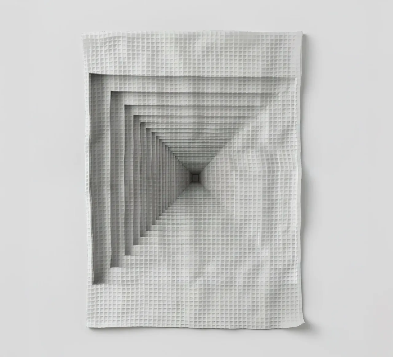 Nested White Square Frames Creating Tunnel Illusion tea towel by DesignDoodle