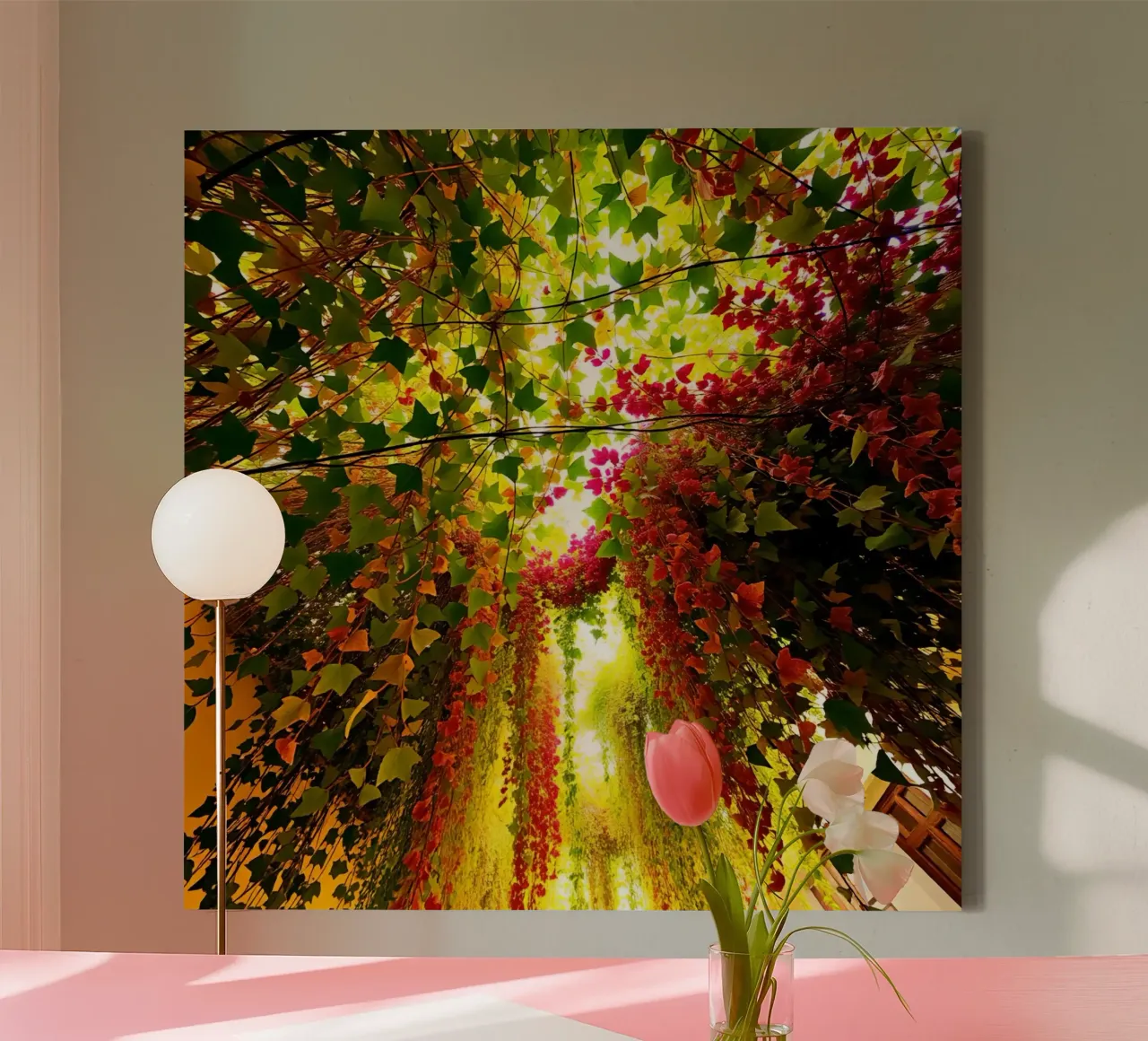 Low Angle View of Building Covered in Climbing Plants canvas with Floater frame by DesignDoodle