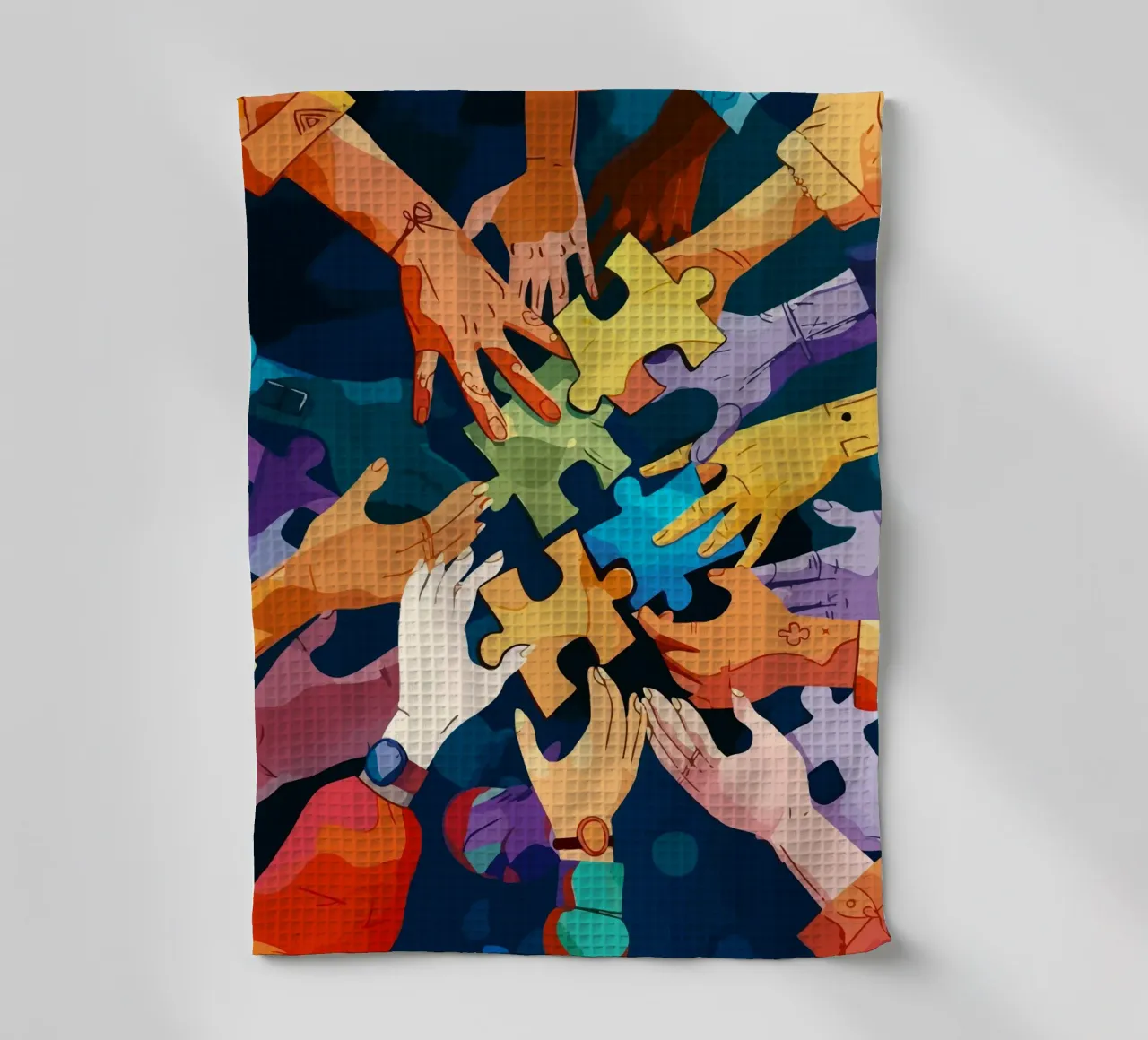 puzzle hand canovaccio da cucina da Dumery Art