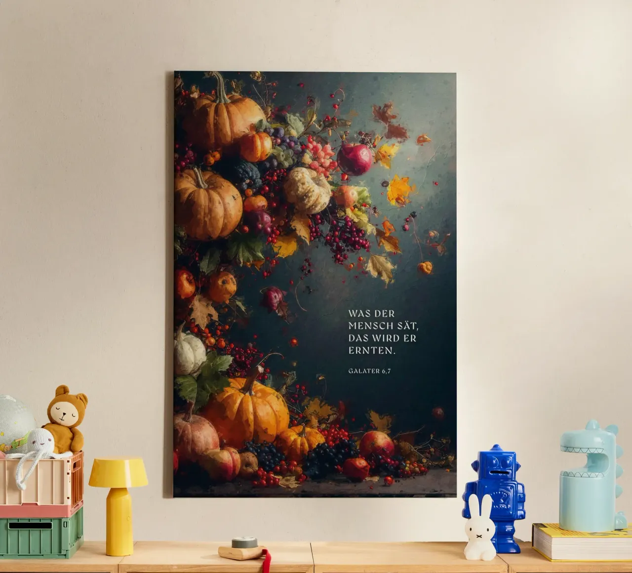 What a man sows, that shall he reap. canvas with Floater frame by undarstellbar Christliche Poster