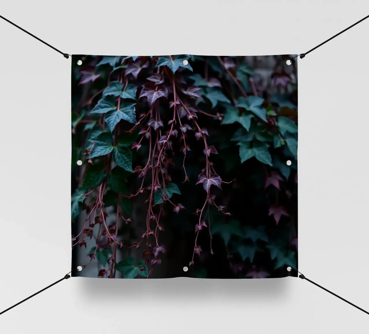 Pianta di edera con foglie verdi e viola telo in pvc da DesignDoodle