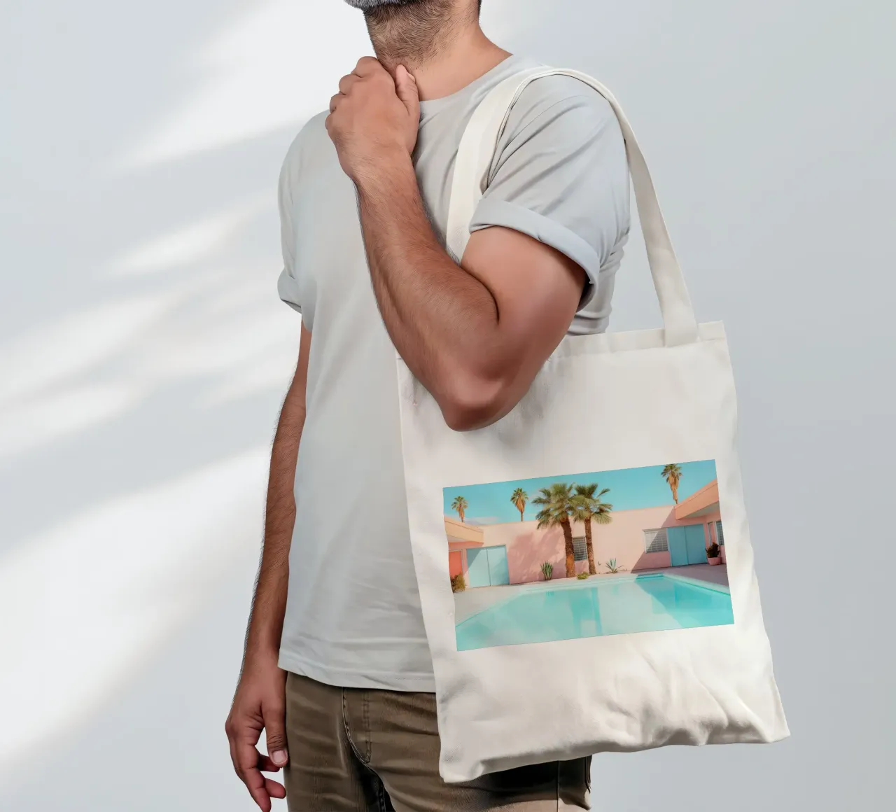 Palm Springs Retro Pool borsa in juta da robertmotoiart