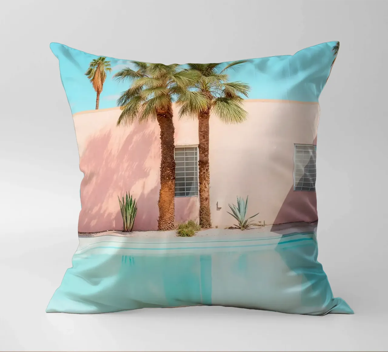 Palm Springs Retro Pool cuscino da robertmotoiart