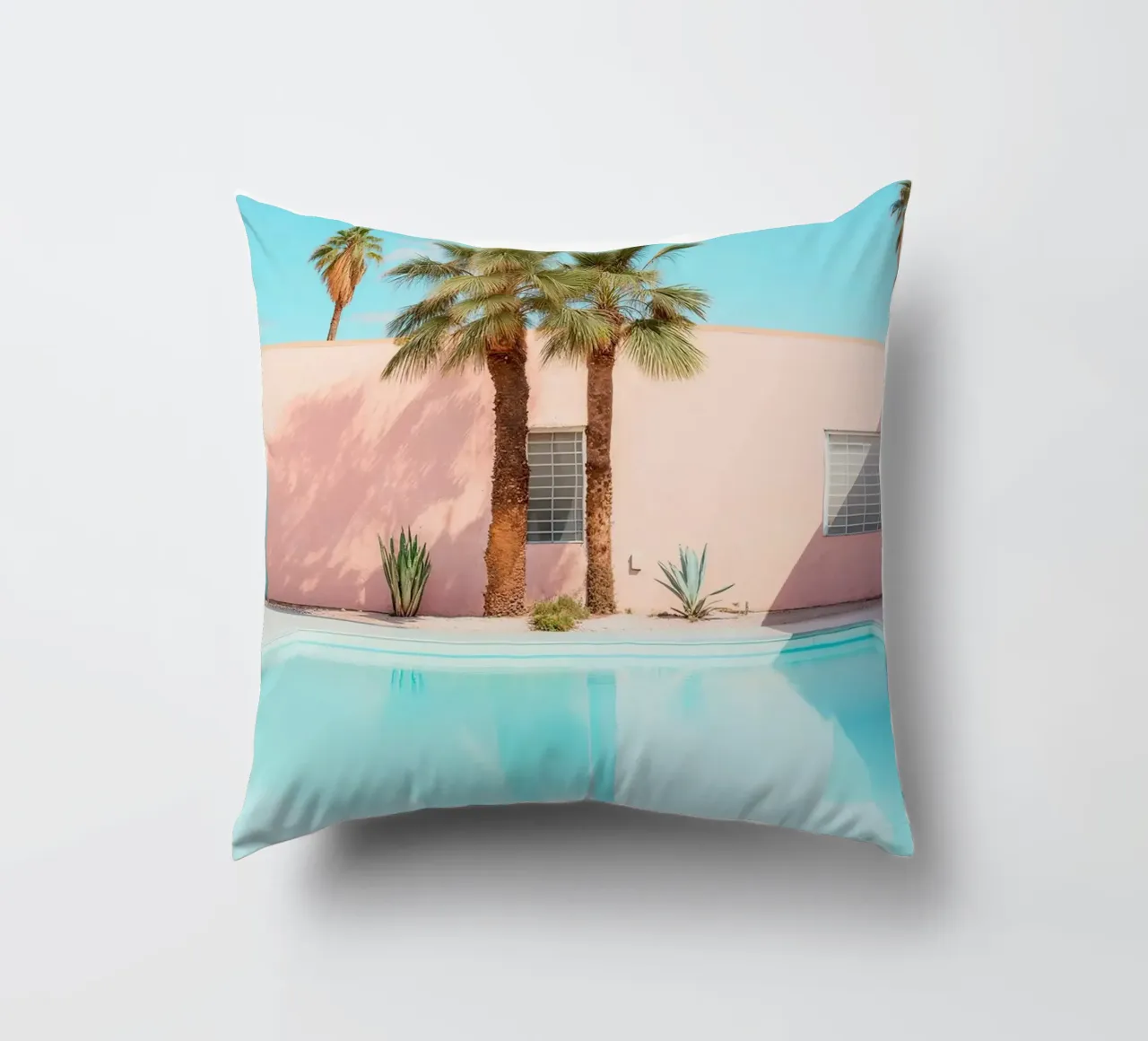Palm Springs Retro Pool cuscino da robertmotoiart