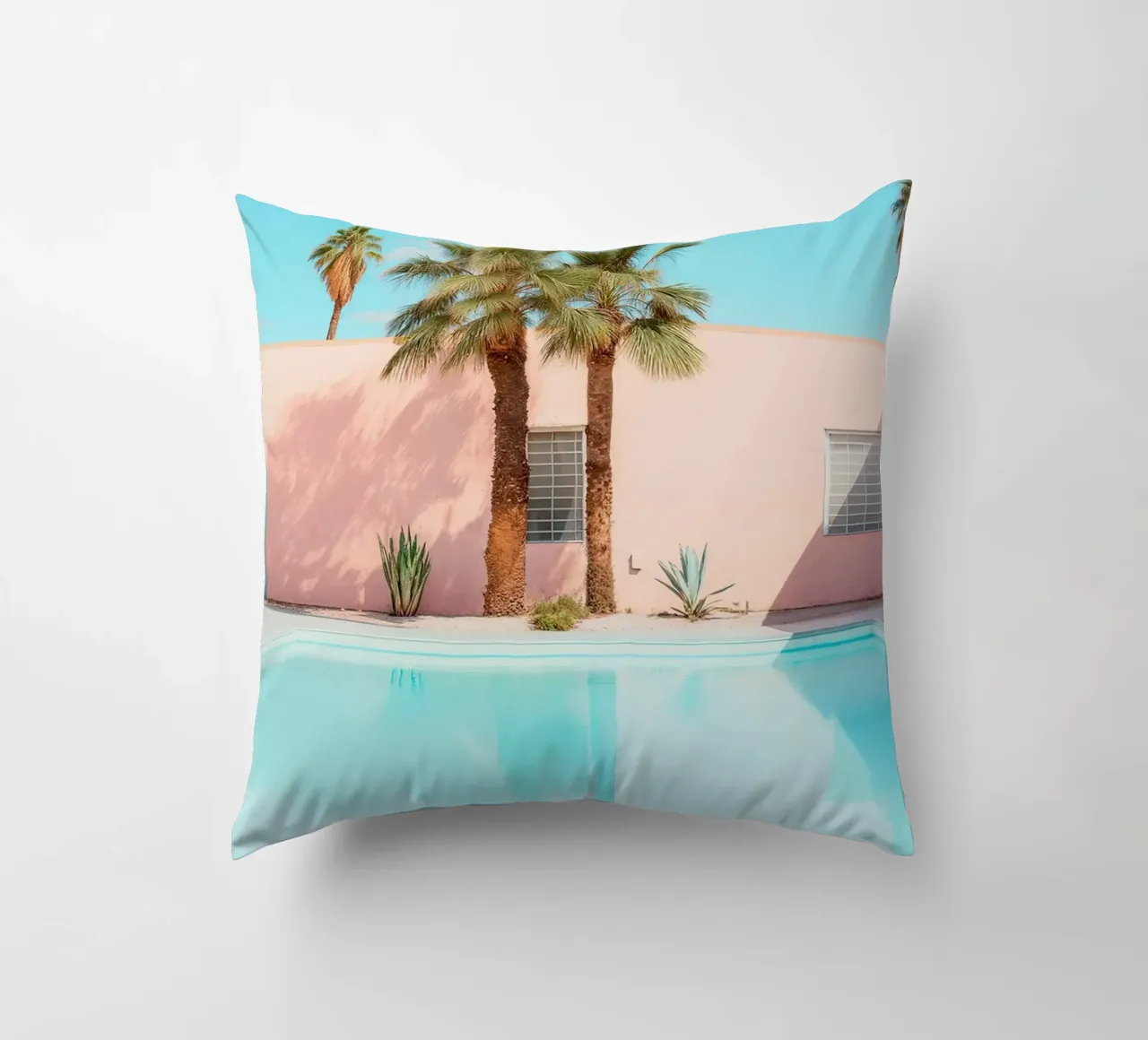 Palm Springs Retro Pool cuscino da robertmotoiart