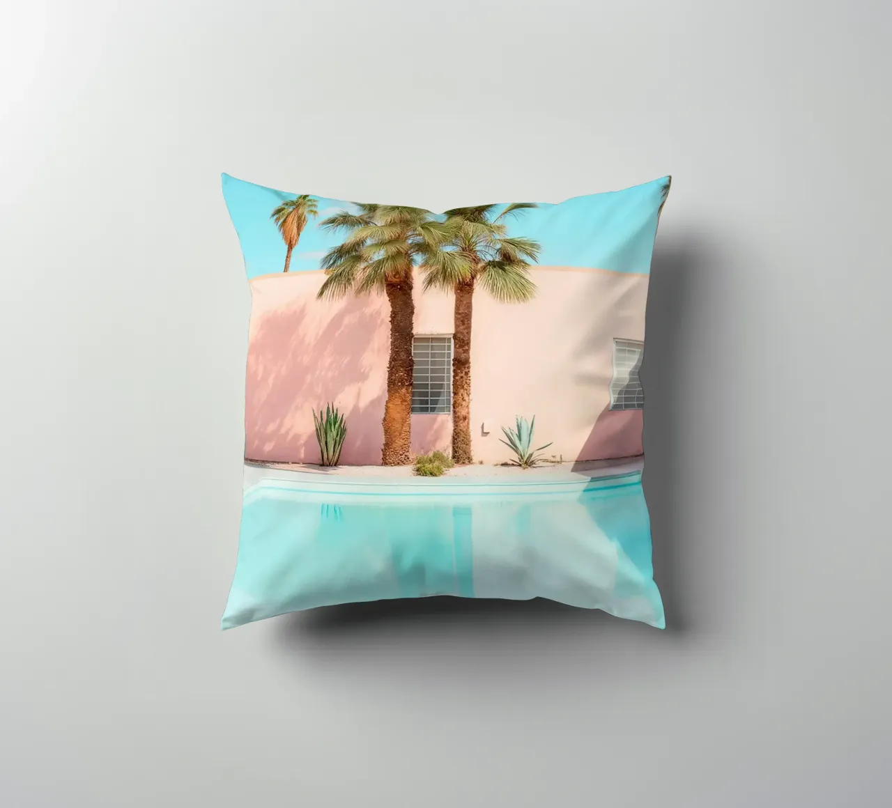 Palm Springs Retro Pool cuscino da robertmotoiart