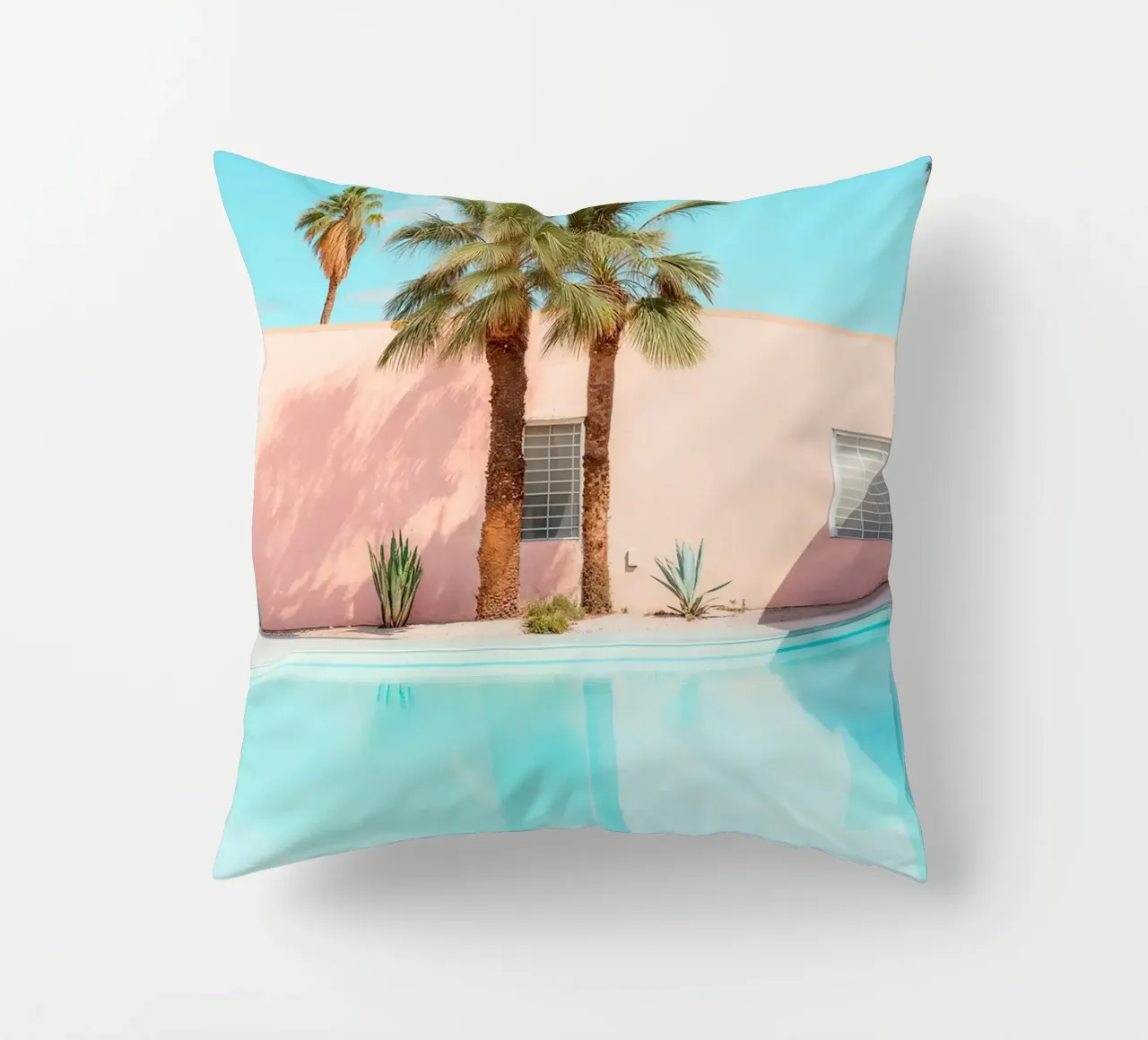 Palm Springs Retro Pool cuscino da robertmotoiart