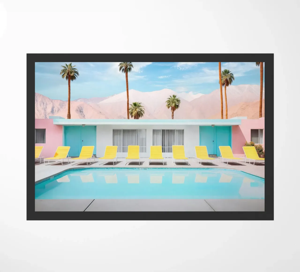 Palm Spring Pool Day doormat by robertmotoiart