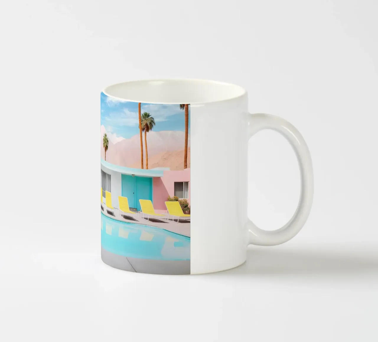 Palm Spring Pool Day tazza in ceramica da robertmotoiart