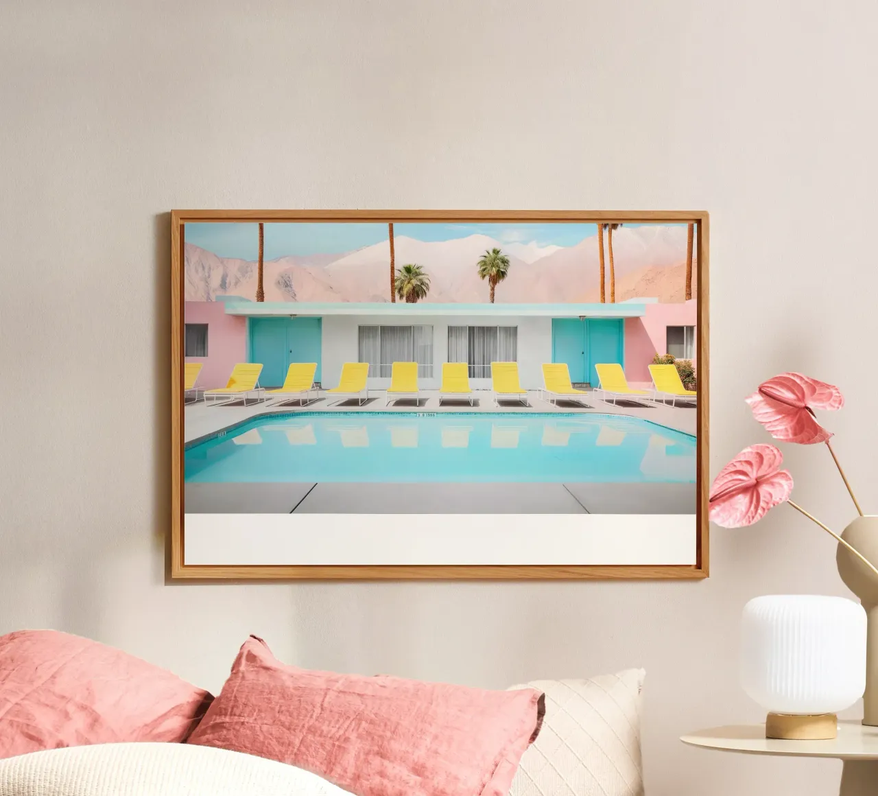 Palm Spring Pool Day alluminio dibond da robertmotoiart