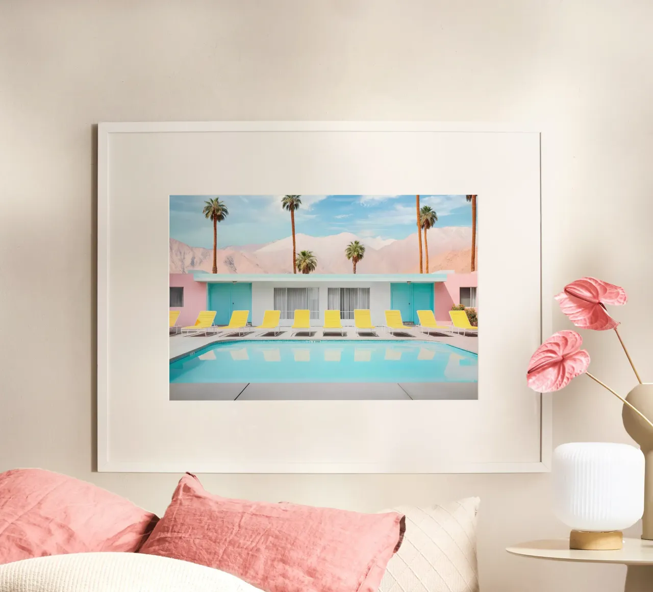 Palm Spring Pool Day hahnemühle by robertmotoiart