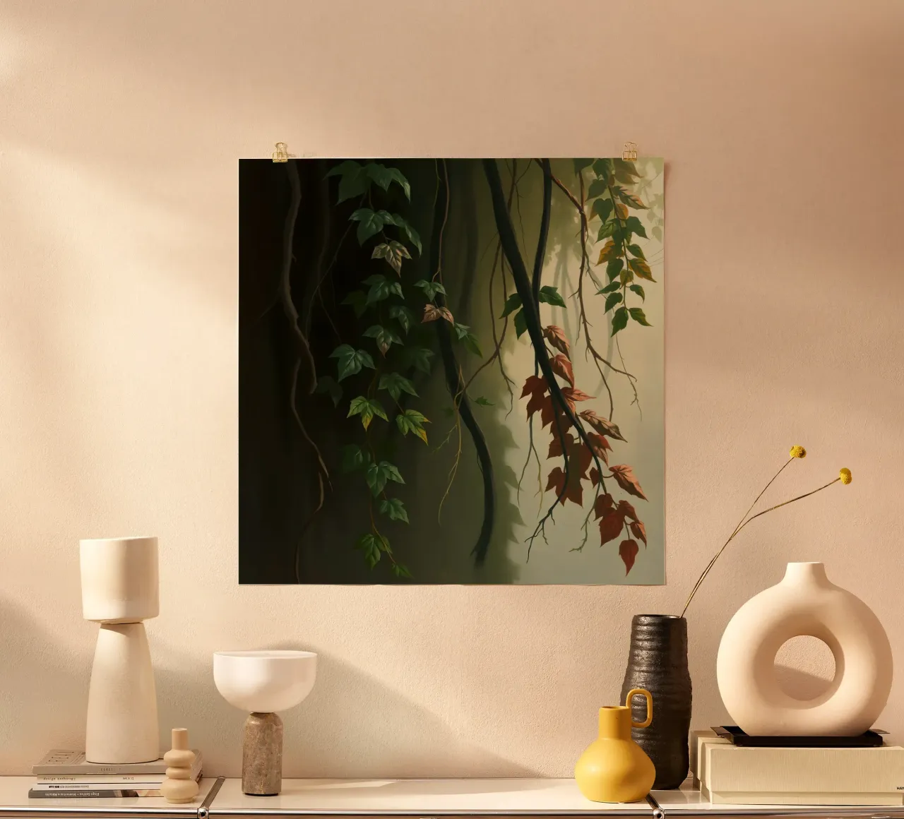 Illustration of Hanging Vines and Branches poster by DesignDoodle