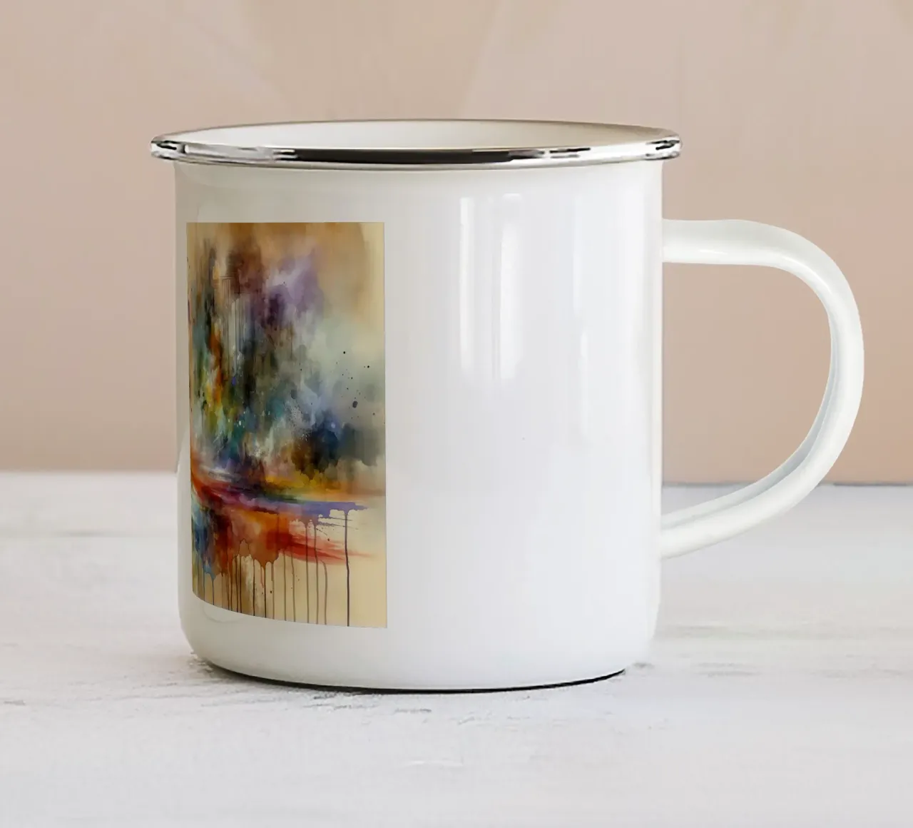 Vibrant Splash of Color enamel mug by Chromatic Fusion Studio