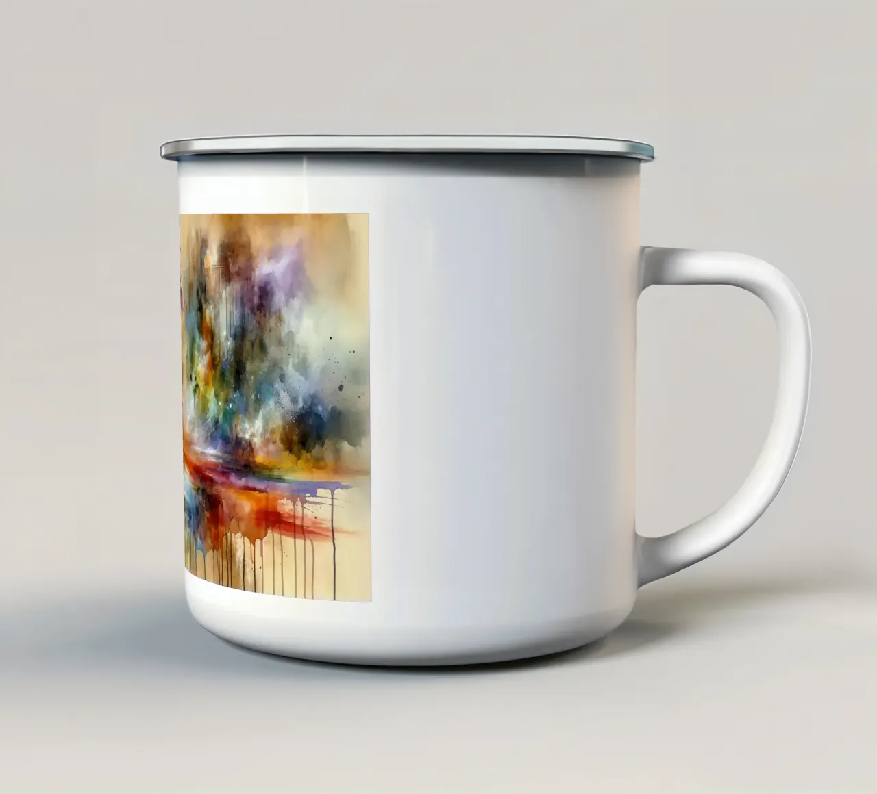 Vibrant Splash of Color enamel mug by Chromatic Fusion Studio