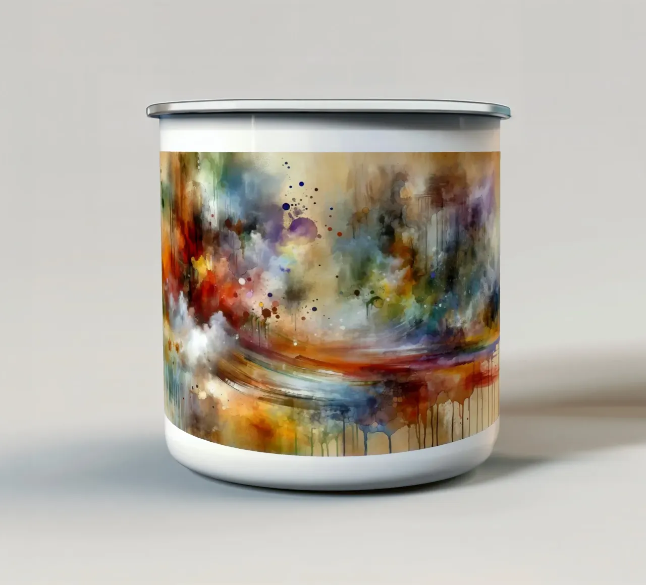 Vibrant Splash of Color enamel mug by Chromatic Fusion Studio