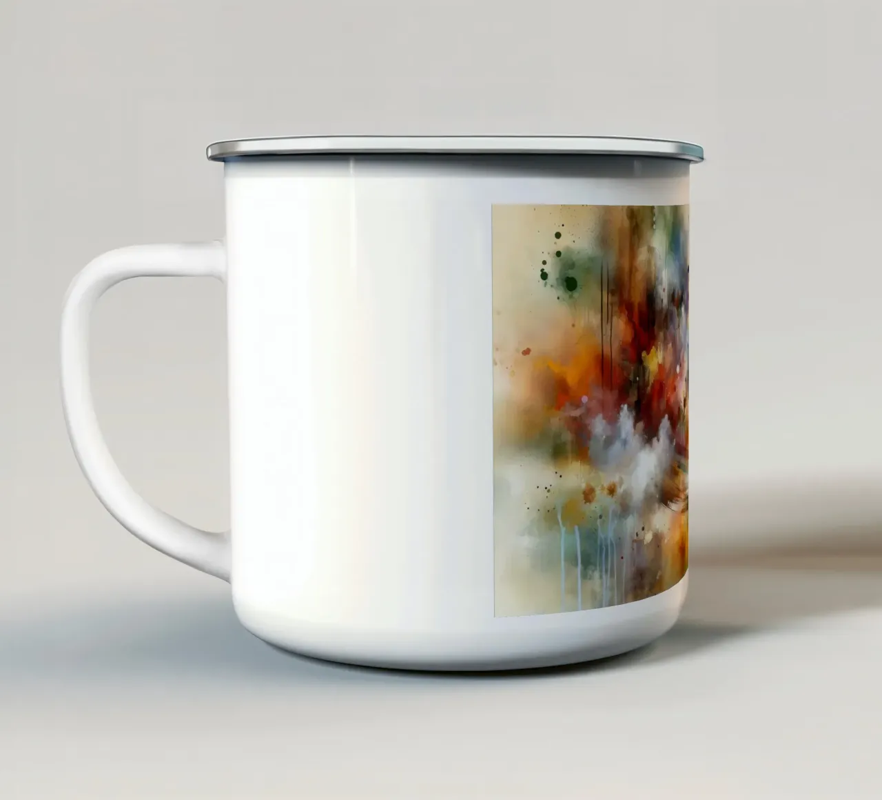 Vibrant Splash of Color enamel mug by Chromatic Fusion Studio
