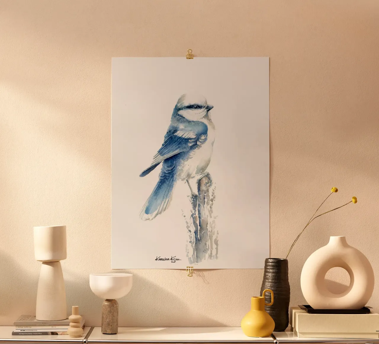 Azure tit carta hahnemühle da Karolina Kijak
