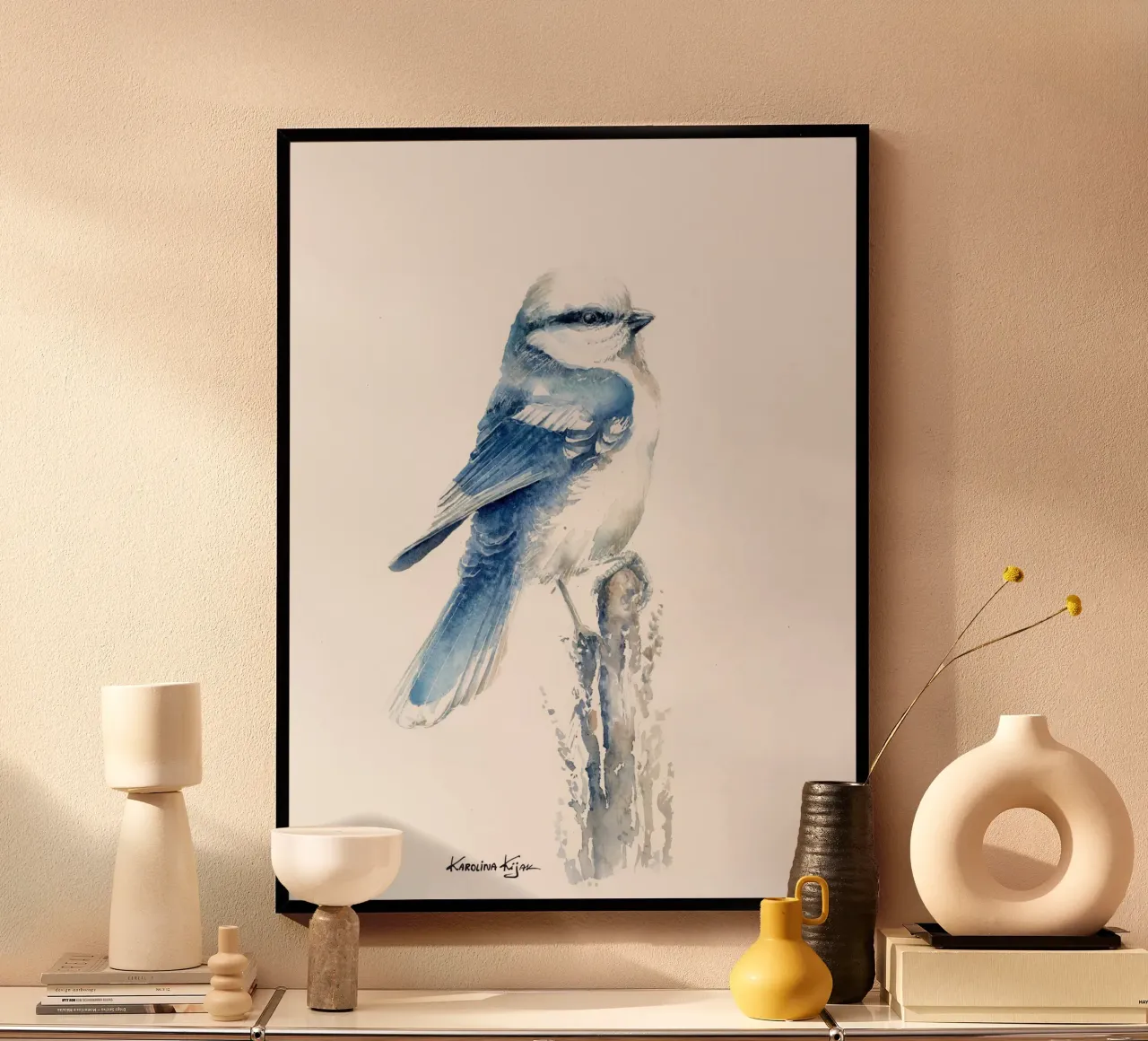 Azure tit carta hahnemühle da Karolina Kijak