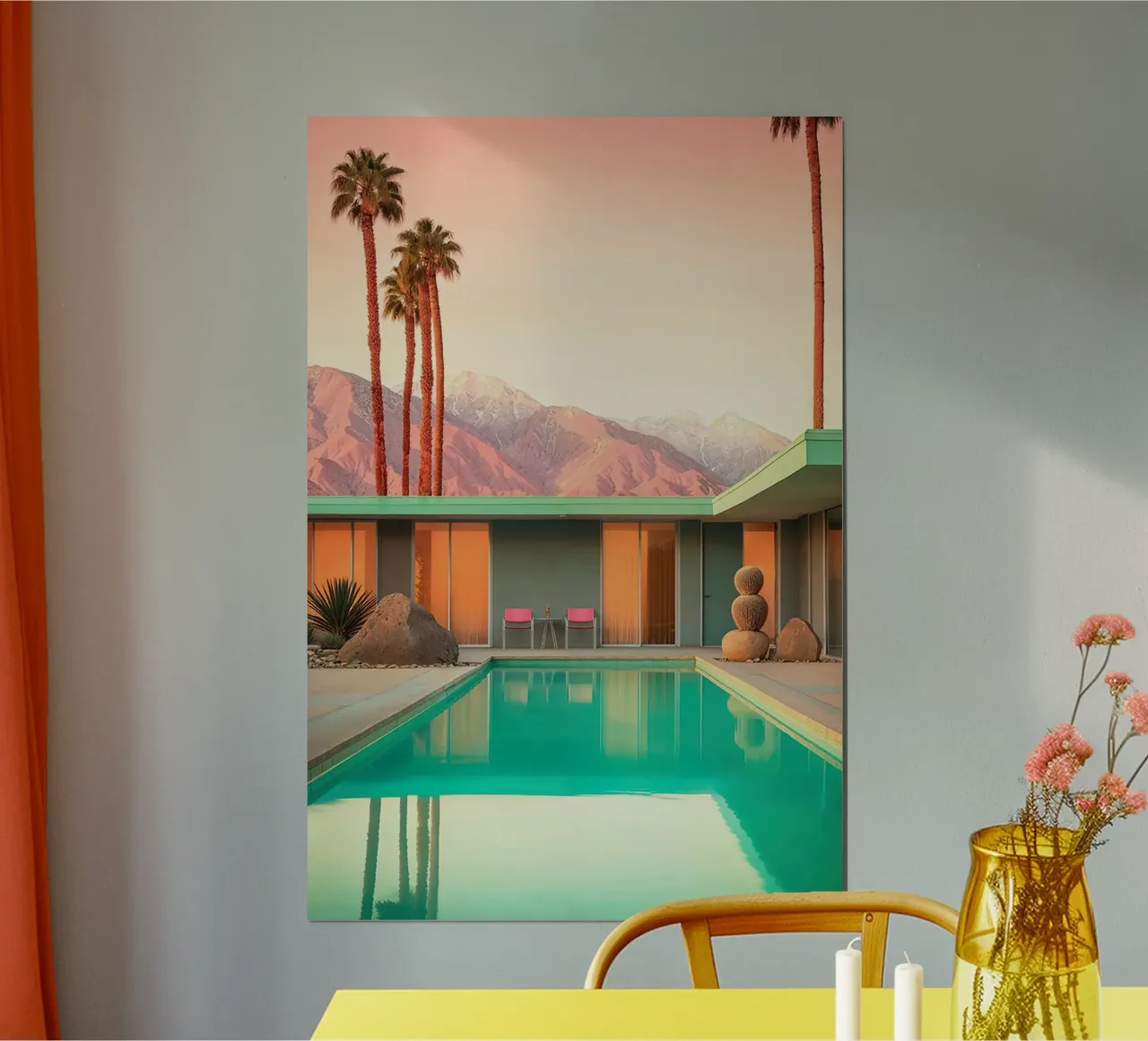 Motel 66 Palm Spring poster con telaio in plastica da lennytravers