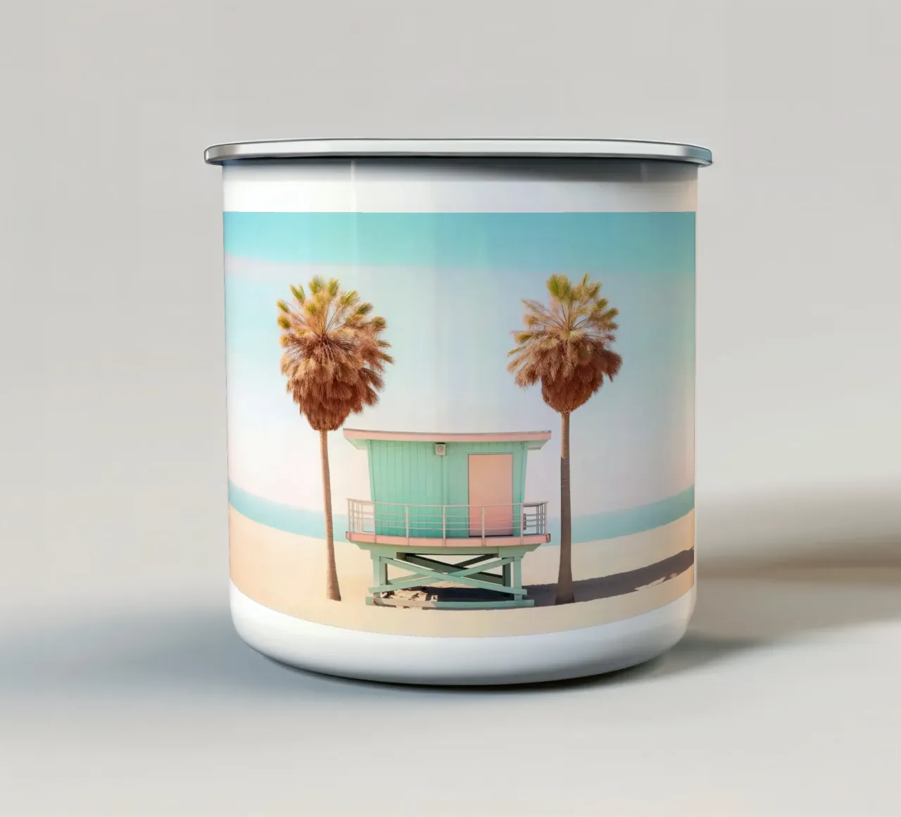 Pacific Lifeguard Tower tazza in smalto da lennytravers