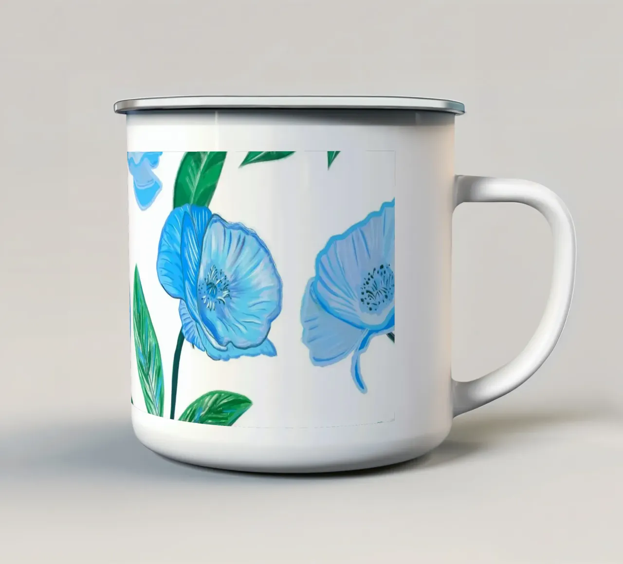 Papaveri blu tazza in smalto da gulsengunel