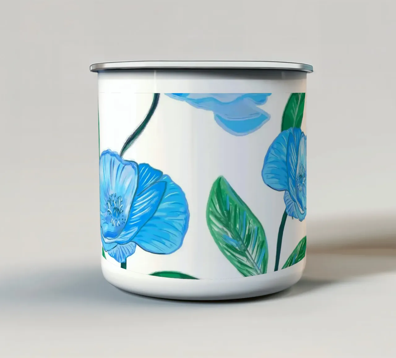 Papaveri blu tazza in smalto da gulsengunel