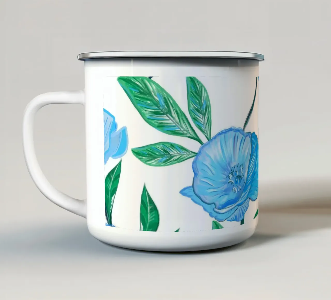 Papaveri blu tazza in smalto da gulsengunel
