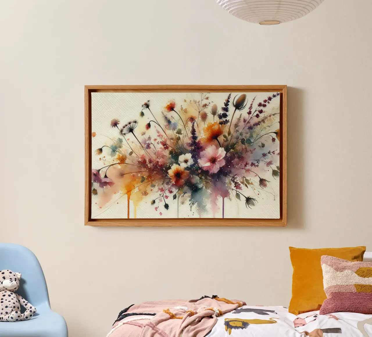 Levendige wilde bloemen symfonie canvas met Baklijst van Chromatic Fusion Studio