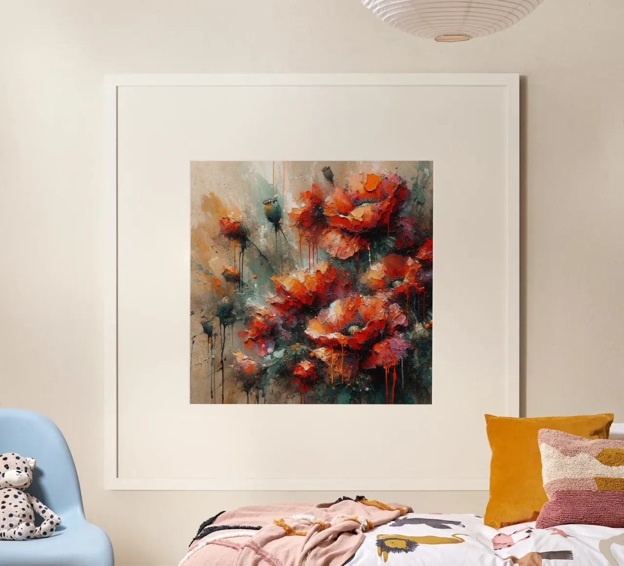 Fiori vivaci in fiore poster con telaio in plastica da Chromatic Fusion Studio