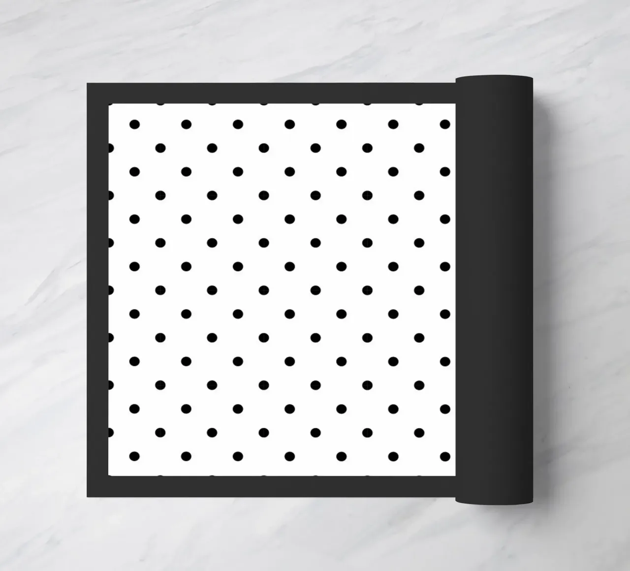 Minimal Basic Polka Dots | Noir sur blanc paillasson de Beauty in Simplicity