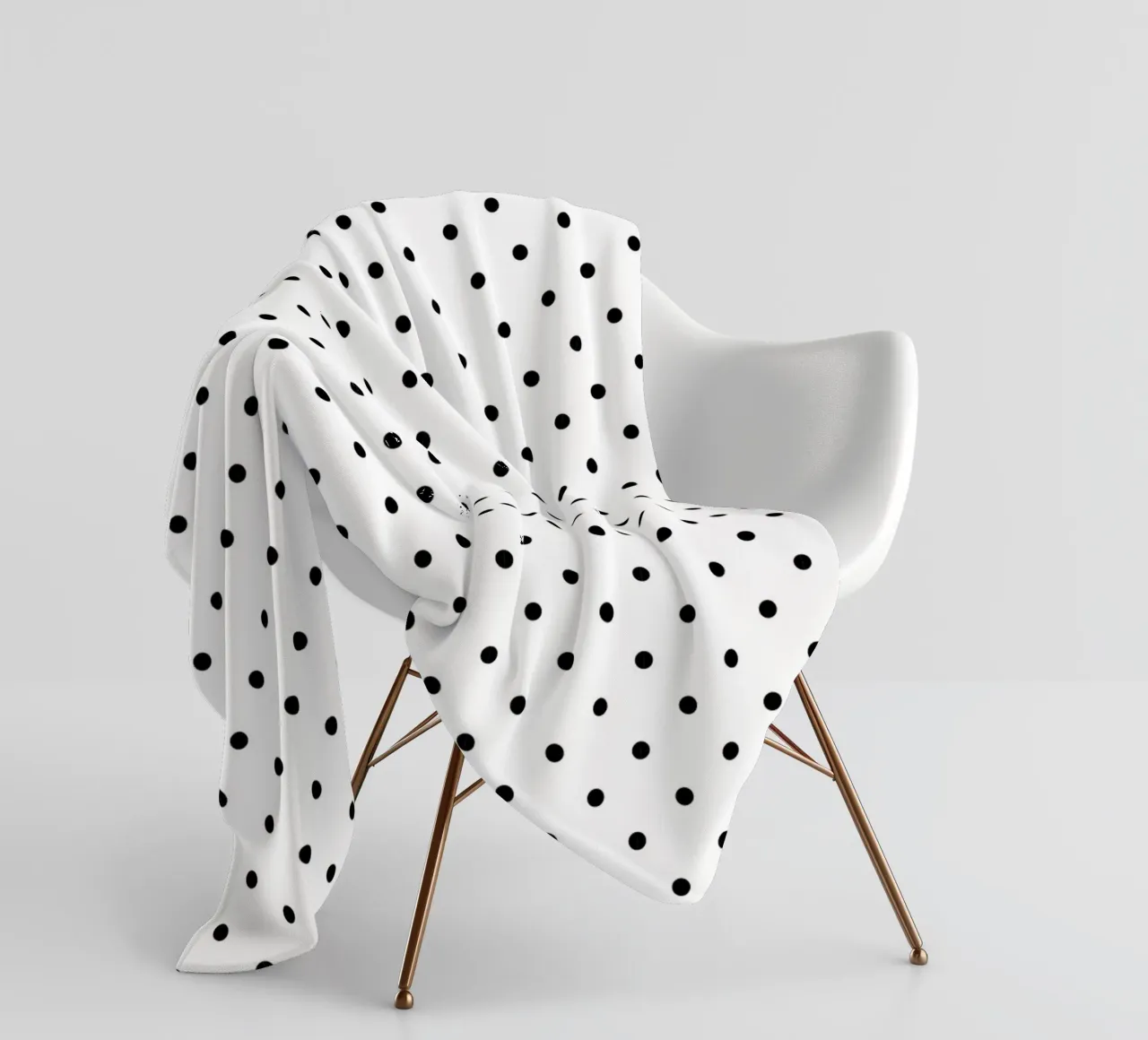 Minimal Basic Polka Dots | Zwart op Wit fleecedeken van Beauty in Simplicity