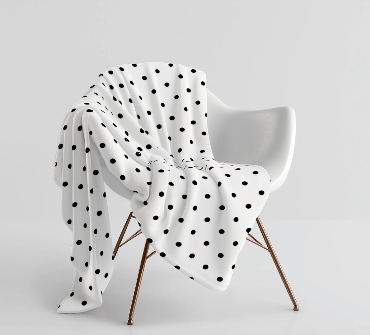 Minimal Basic Polka Dots | Schwarz auf Weiß Fleecedecke von Beauty in Simplicity
