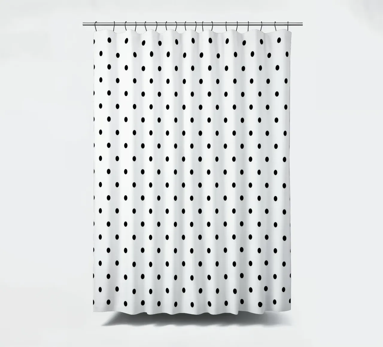 Minimal Basic Polka Dots | Nero su bianco tenda da doccia da Beauty in Simplicity