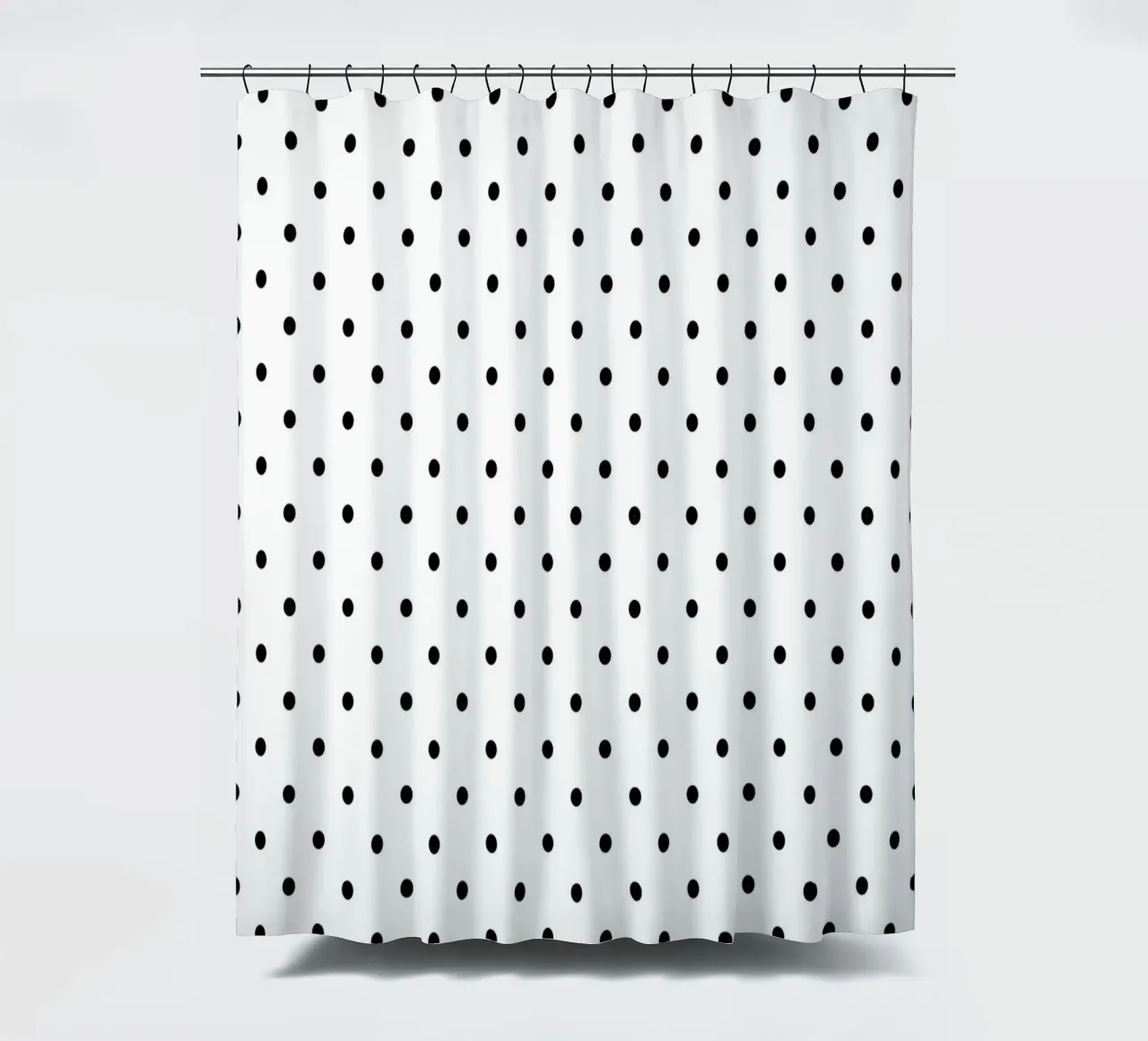 Minimal Basic Polka Dots | Zwart op Wit douchegordijn van Beauty in Simplicity