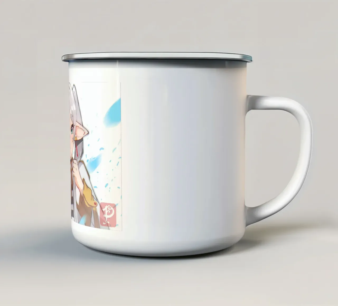 ragazza timida tazza in smalto da donald shop