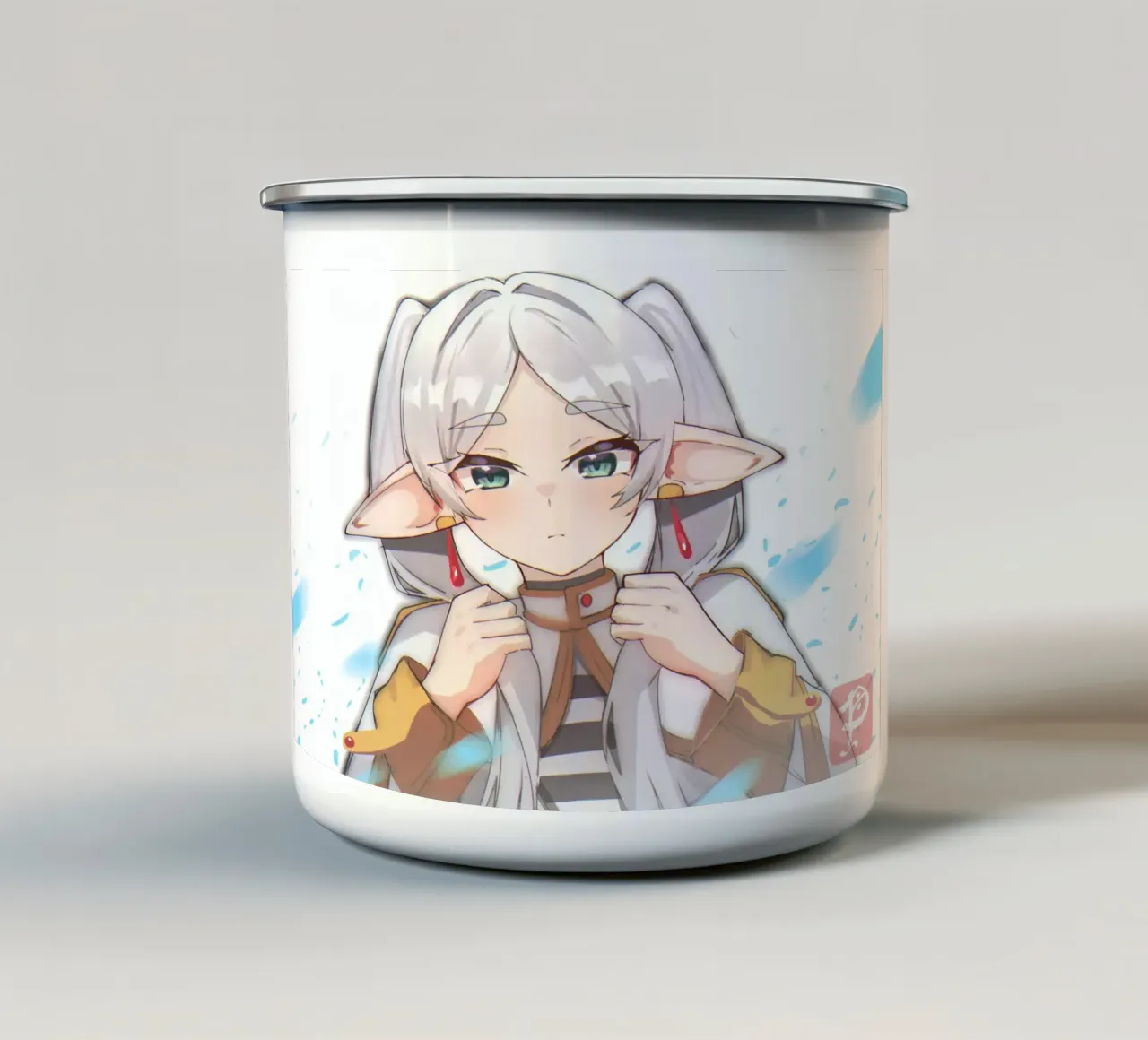 ragazza timida tazza in smalto da donald shop