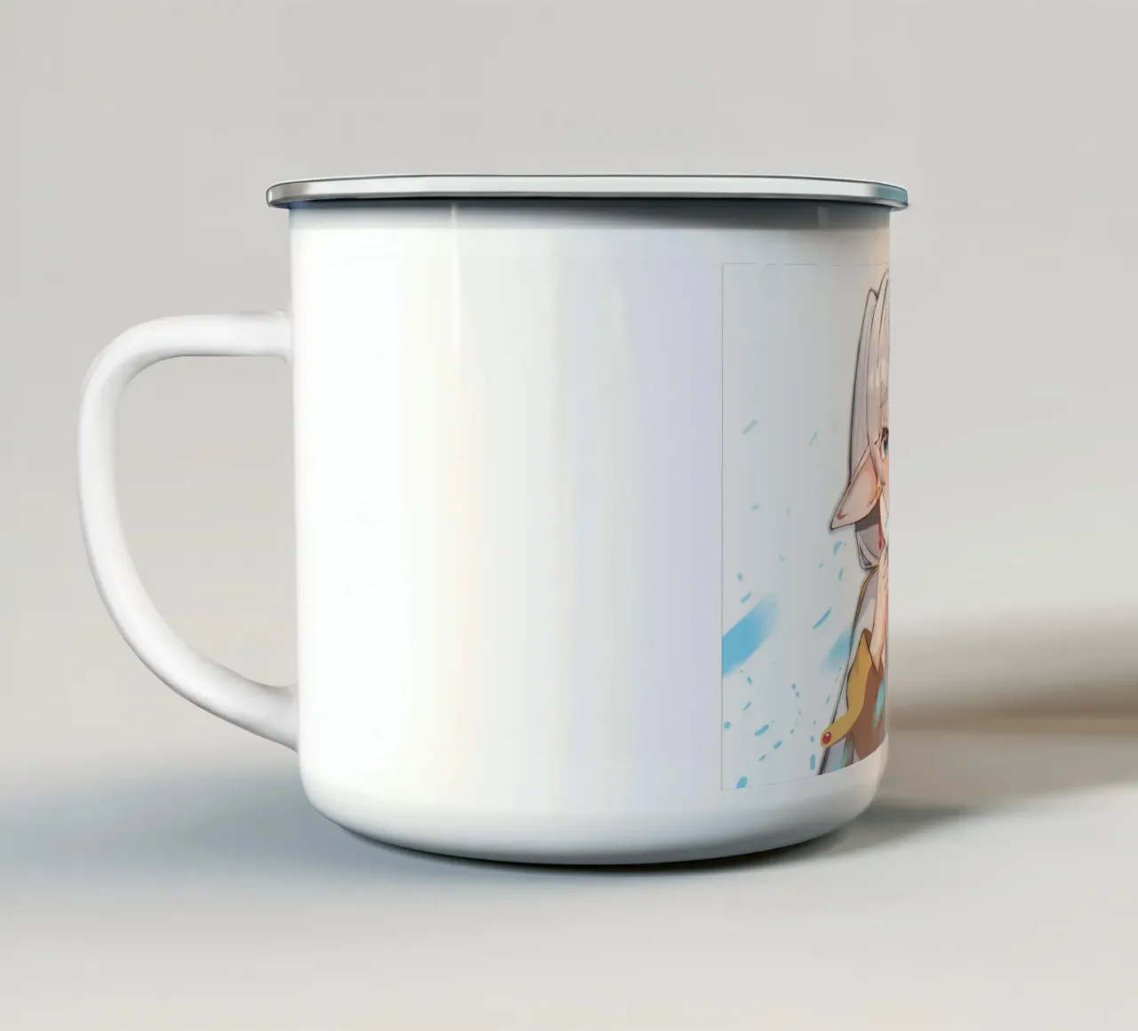 ragazza timida tazza in smalto da donald shop
