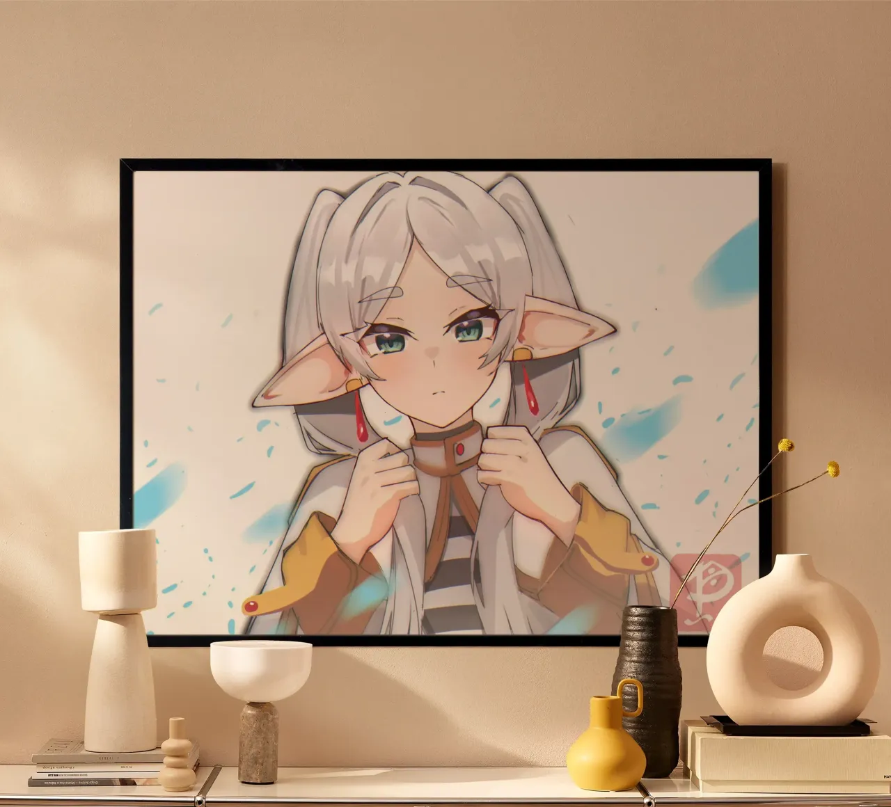 ragazza timida poster con telaio in legno da donald shop