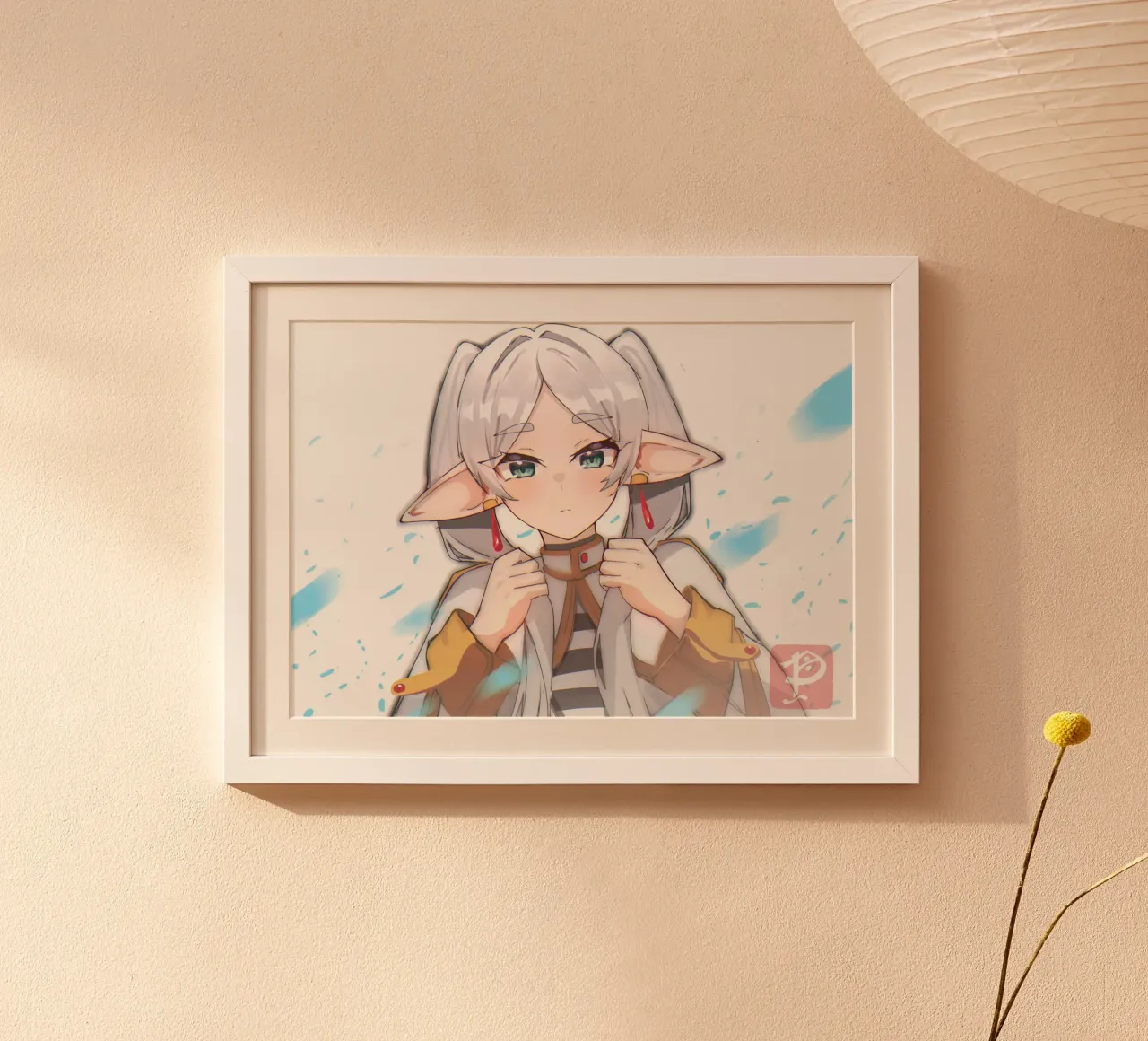 ragazza timida poster con telaio in legno da donald shop