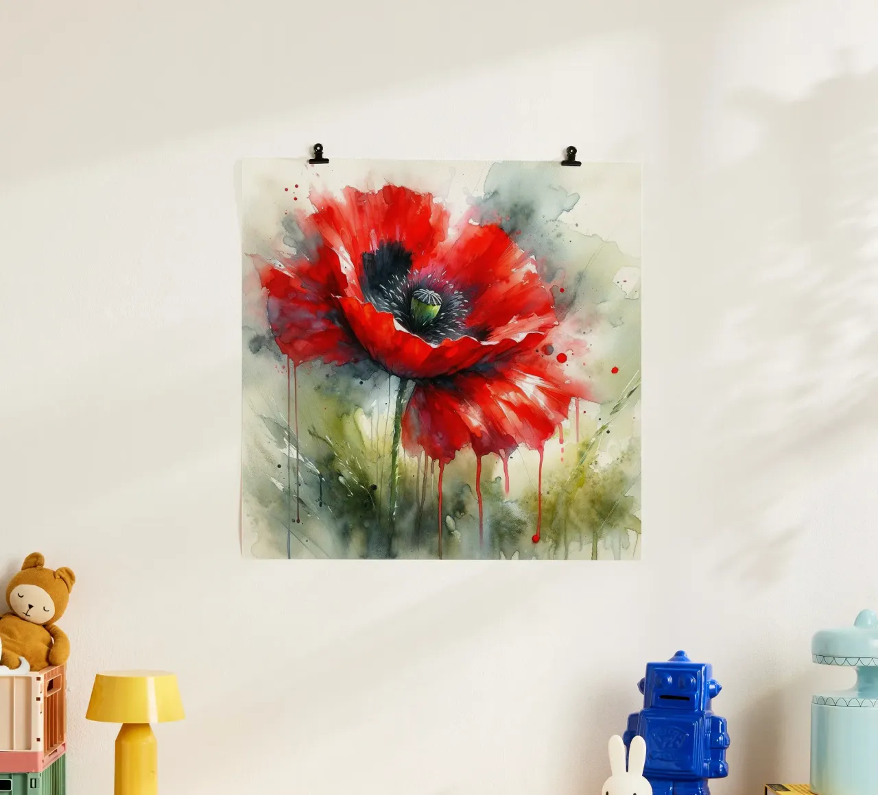Aquarell Mohn Vibes Poster von Chromatic Fusion Studio