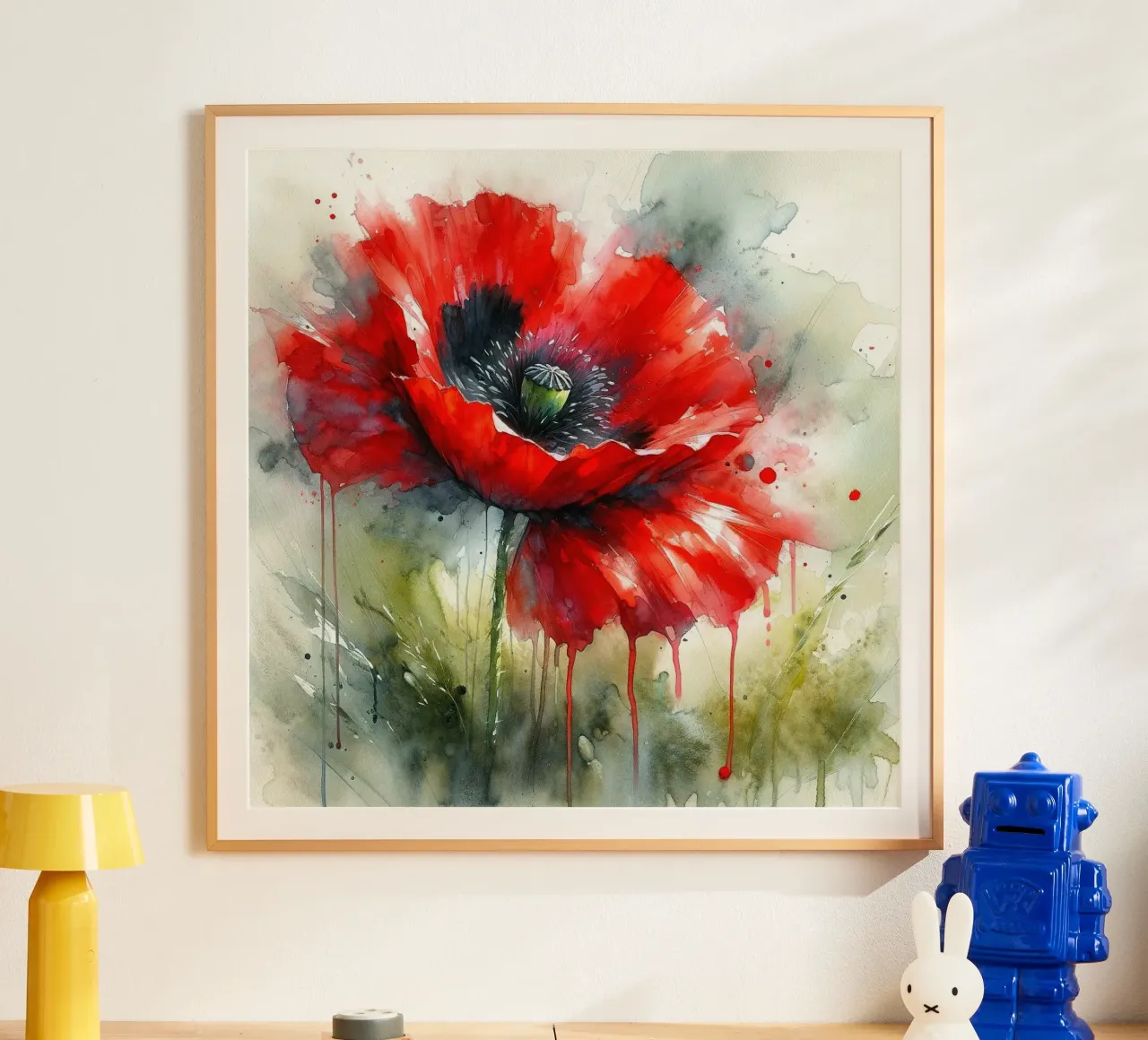 Aquarell Mohn Vibes Poster von Chromatic Fusion Studio