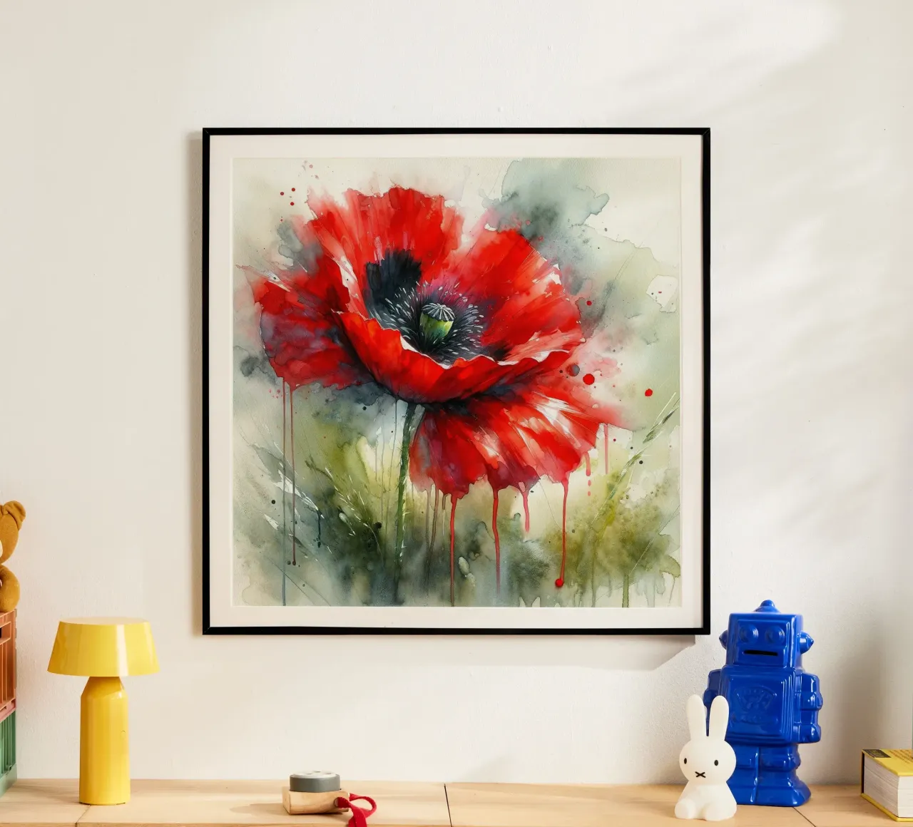 Aquarell Mohn Vibes Poster von Chromatic Fusion Studio