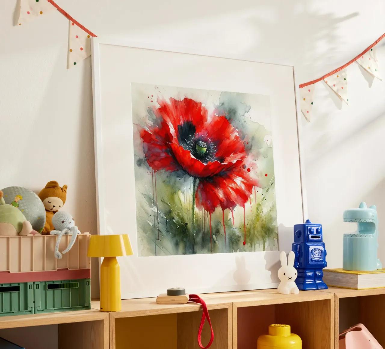 Aquarell Mohn Vibes Poster von Chromatic Fusion Studio